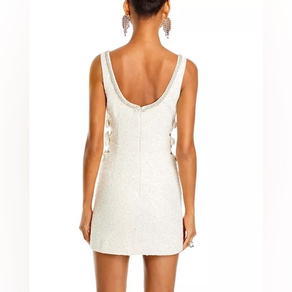 Self-Portrait Beige Boucle Mini Dress with Embellishments - Picture 3 of 9